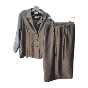 Statement by New Frontier Gray Blazer, Tank & Skirt 3-Piece Set Womans Size 12